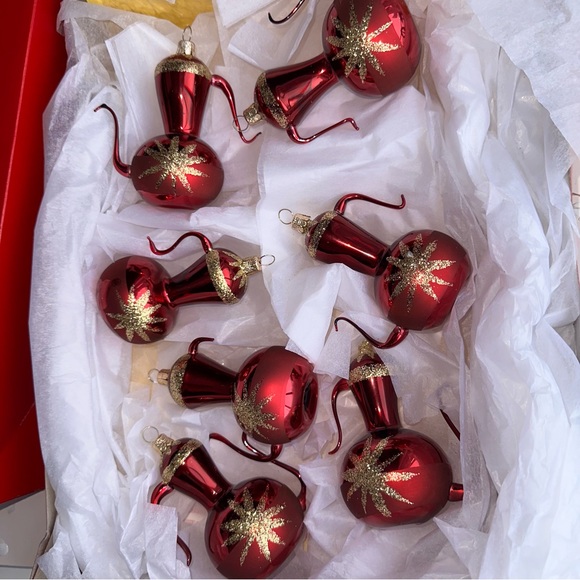 Tea Pots Christmas Ornaments Glass 7 pieces - Picture 7 of 16